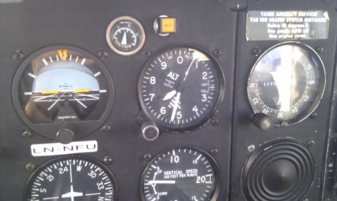 6500 fot, det høyeste jeg har flydd med småfly så langt.