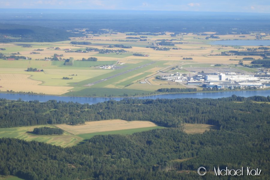 Trollhättan flygplats sett fra nord.