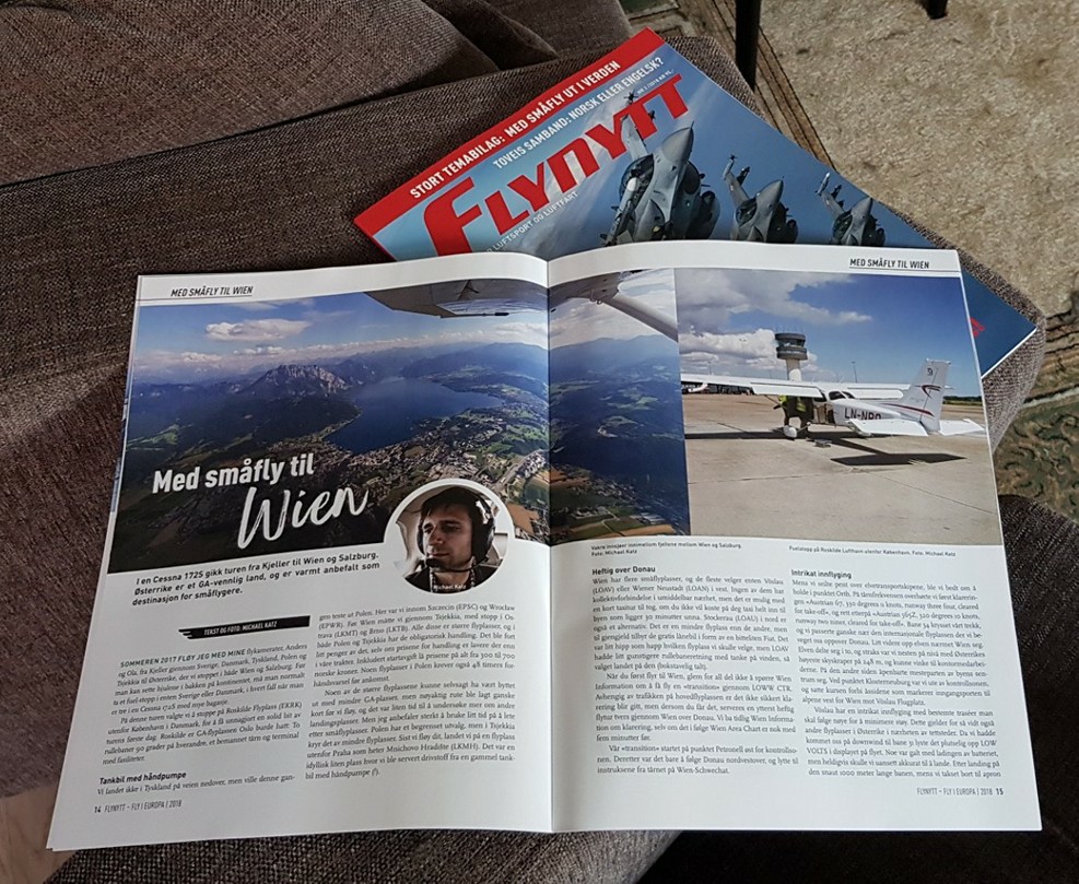 Historien om småflyturen til Wien på trykk i bilag til Flynytt nr. 2 2018.